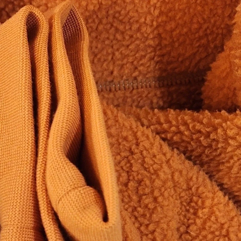 Nike Sherpa Fleece Hoodie XL Orange Full Zip Teddy‎ Borg Gorpcore Sportswear